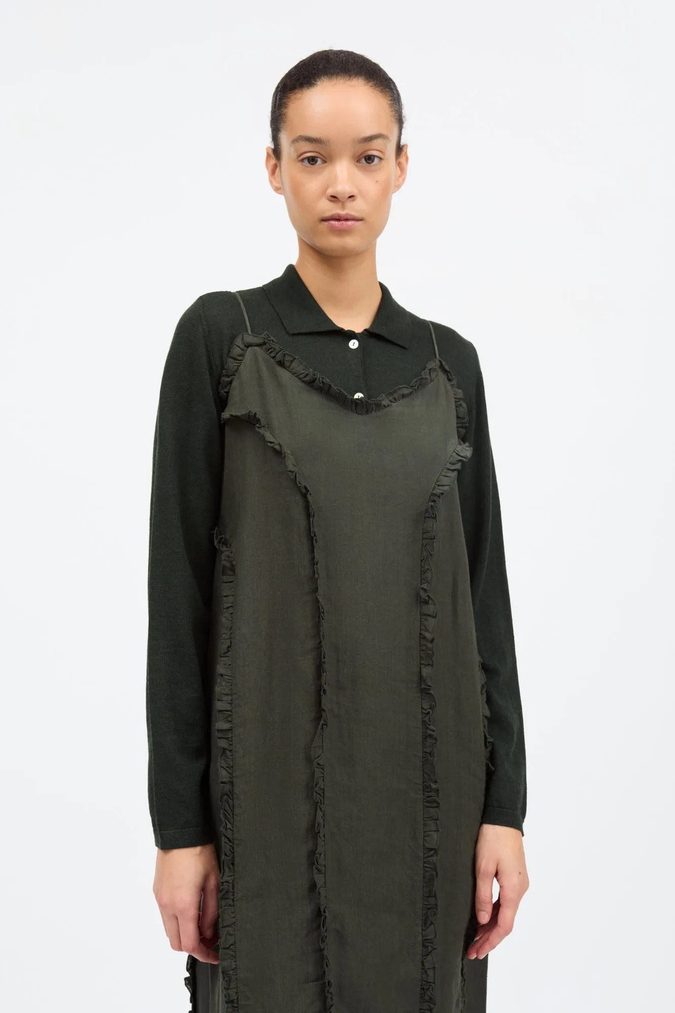 Madeleine dress - Dark pine sold by Skall Studio product image thumbnail 3