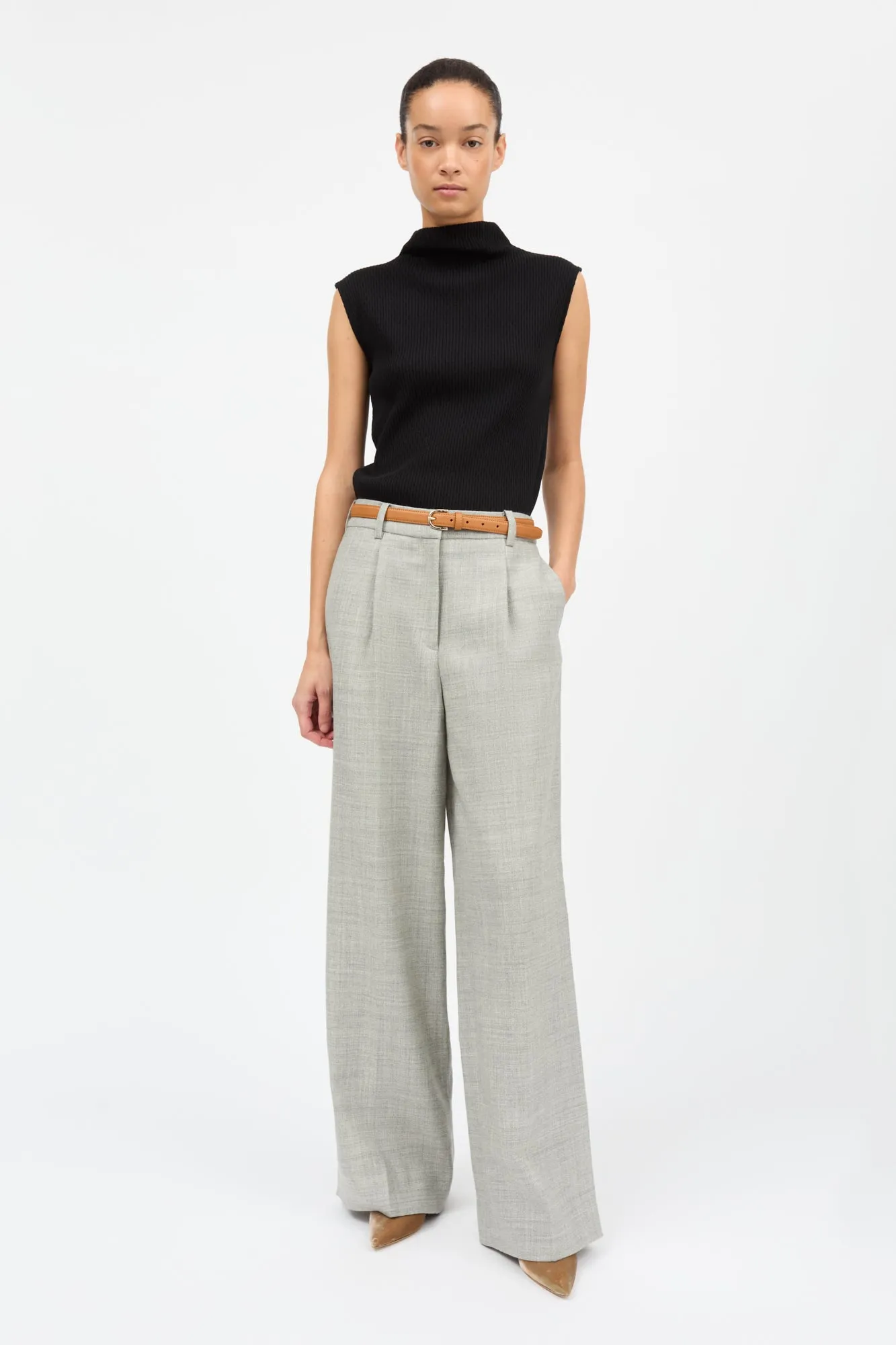 Thom trousers - Light grey mélange sold by Skall Studio product image thumbnail 2