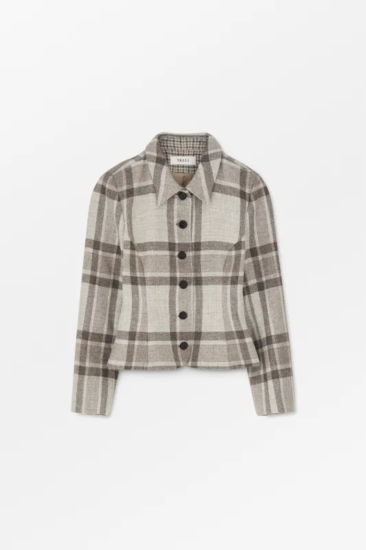 Ari jacket - Brown/grey big heritage check made by Skall Studio
