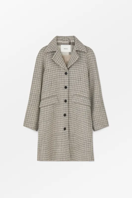 Tempest coat - Brown/grey small heritage check made by Skall Studio