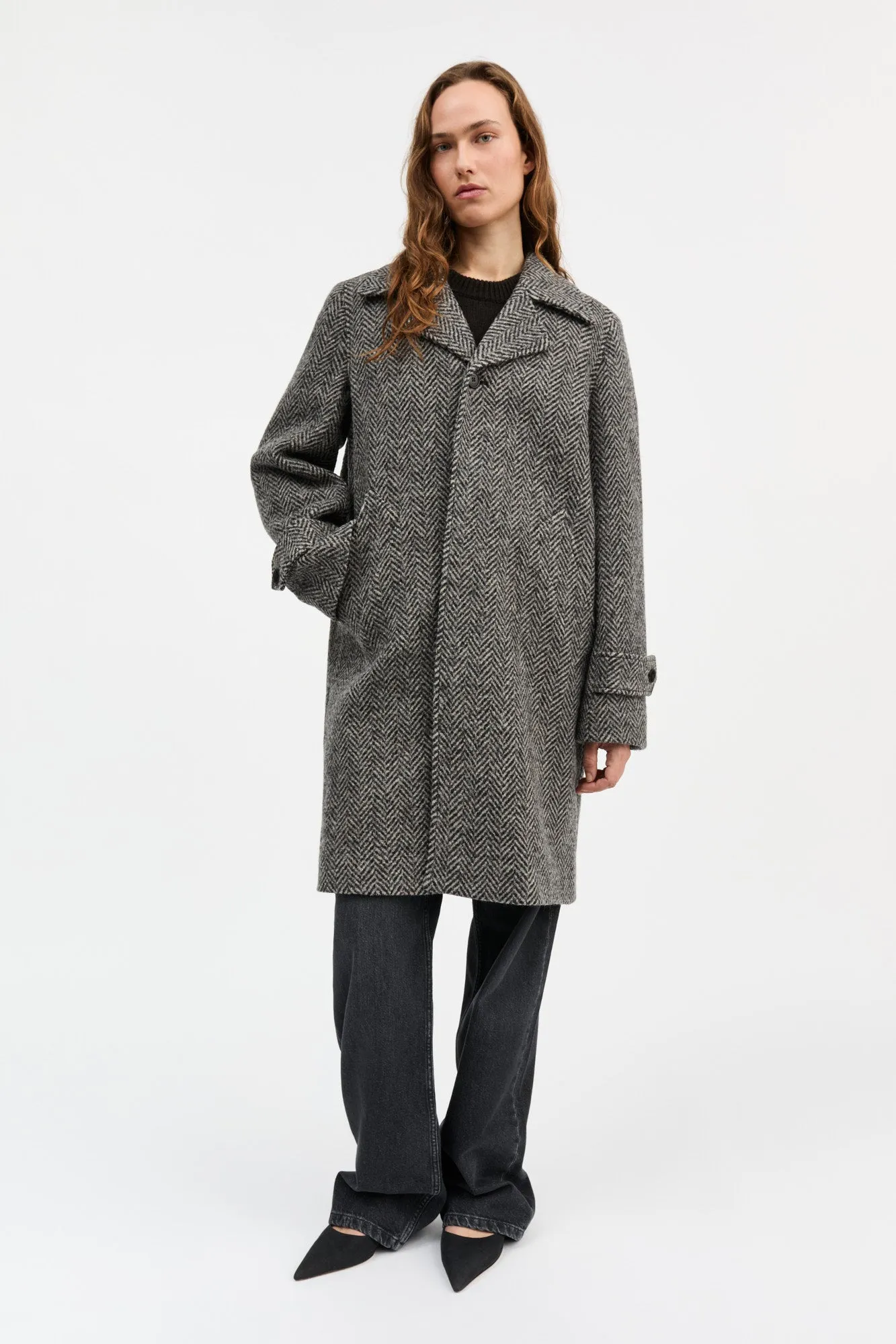 Thea coat - Black/Beige herringbone sold by Skall Studio product image thumbnail 2