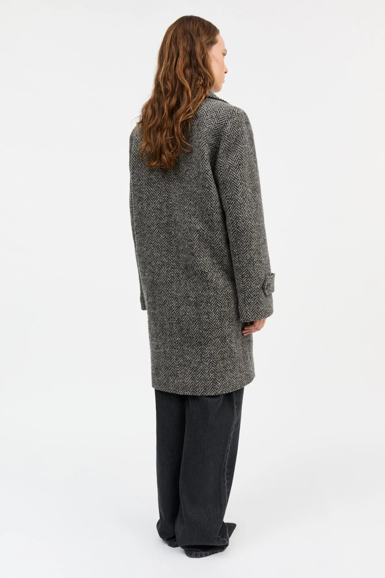 Thea coat - Black/Beige herringbone sold by Skall Studio product image thumbnail 4