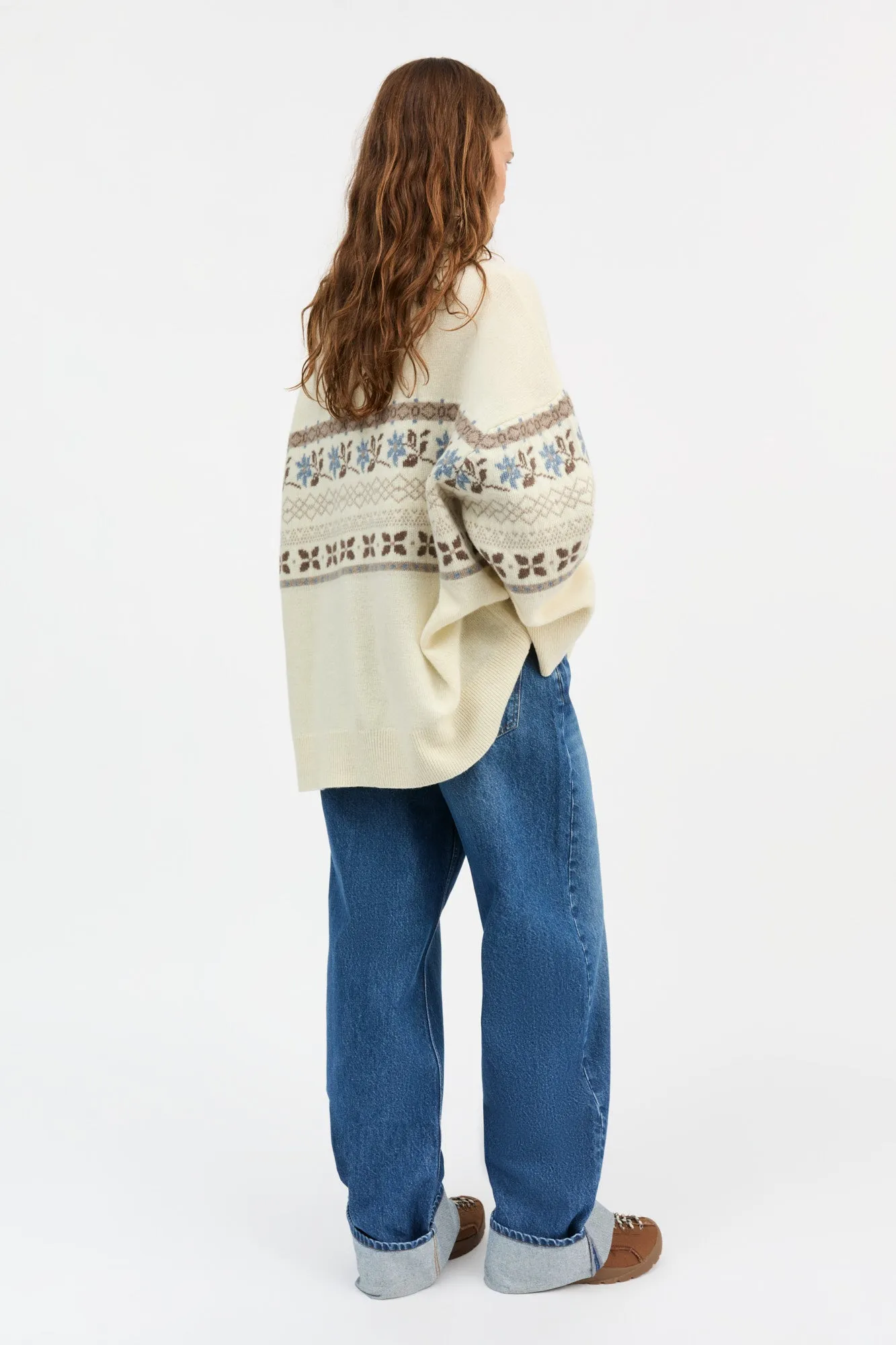 Leonora t-neck - Brown/Ecru jacquard sold by Skall Studio product image thumbnail 4