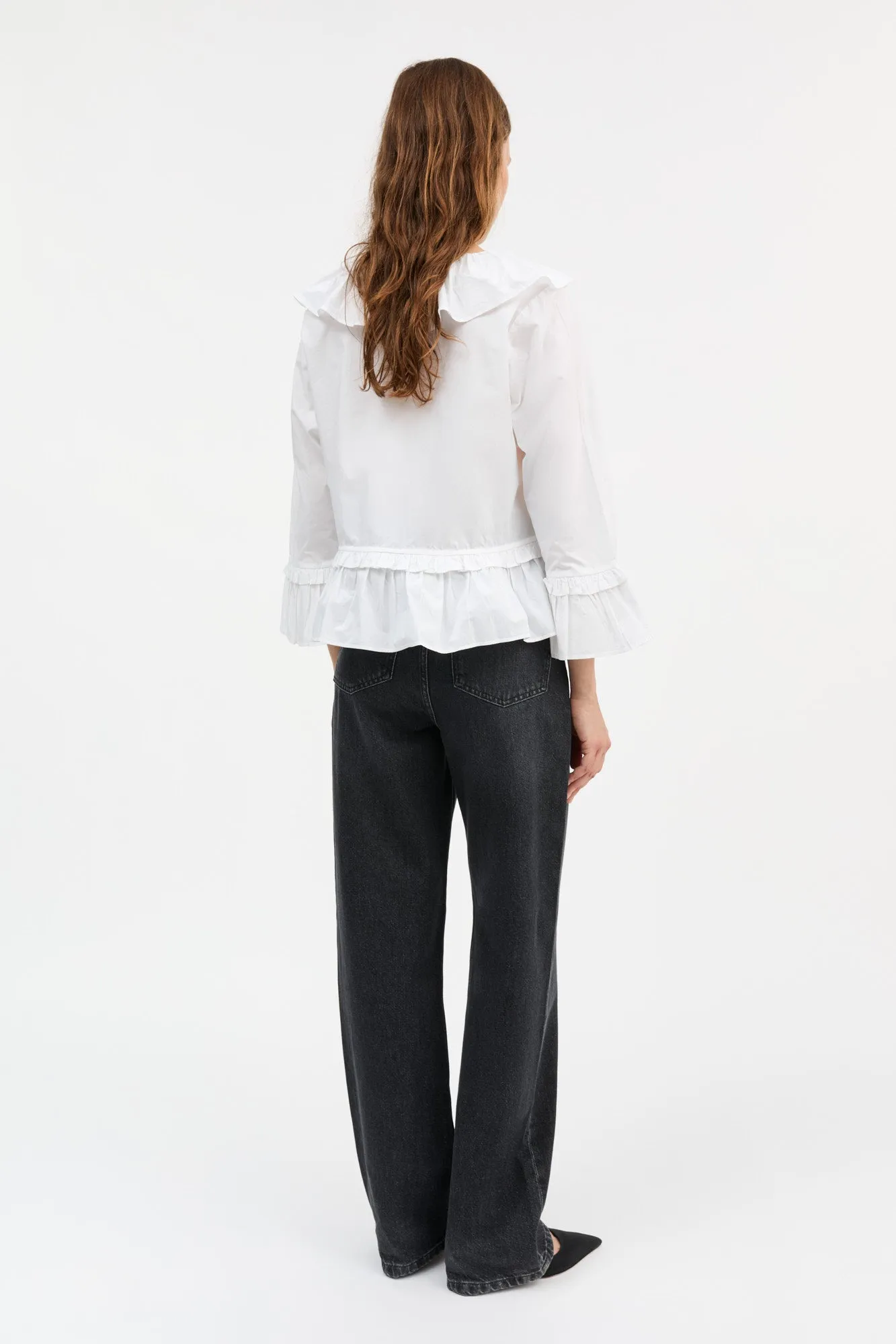 Rimini flounce blouse - Optic white sold by Skall Studio product image thumbnail 4