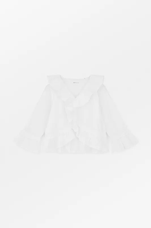 Rimini flounce blouse - Optic white made by Skall Studio