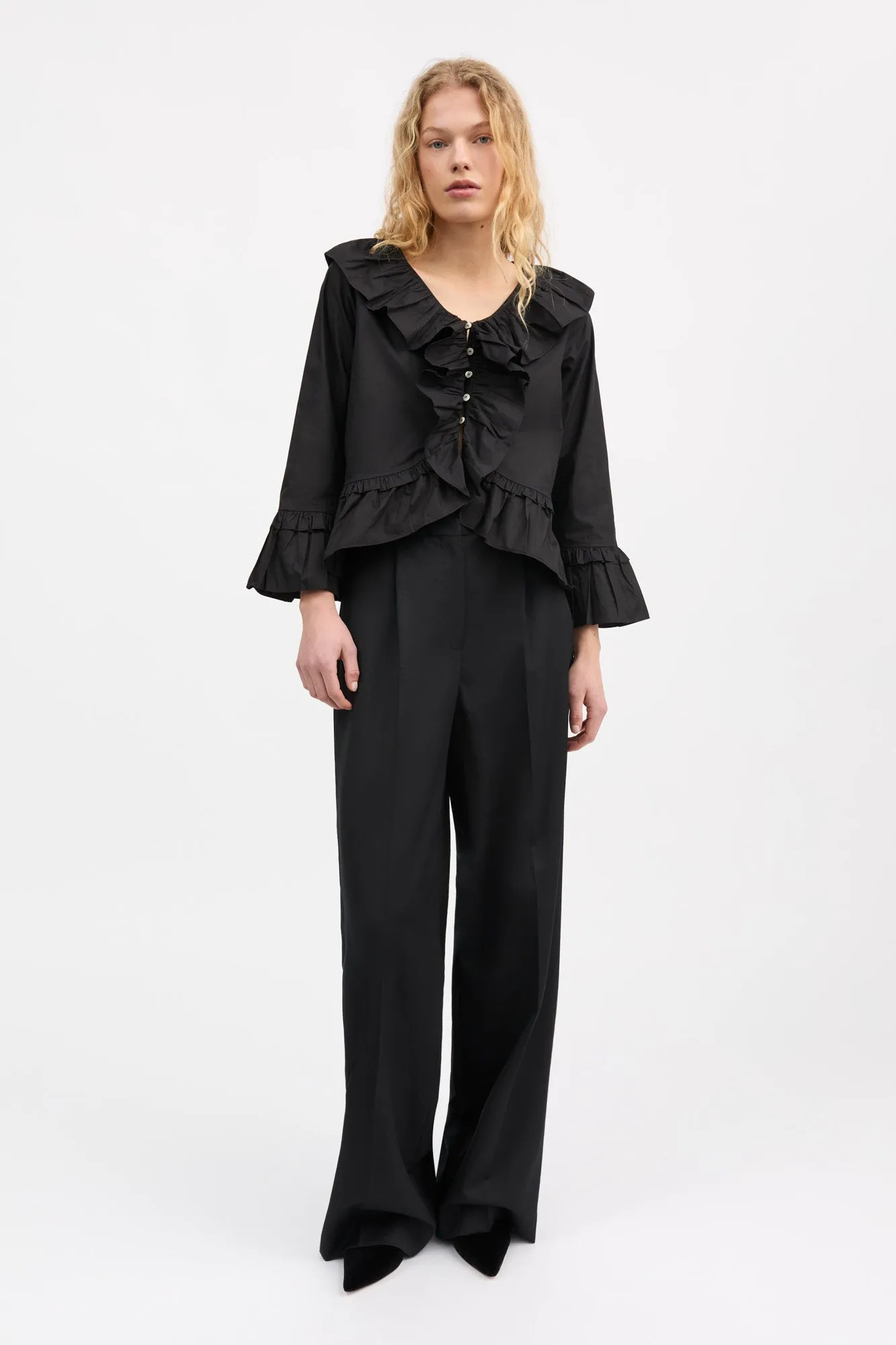 Rimini flounce blouse - Black sold by Skall Studio product image thumbnail 3