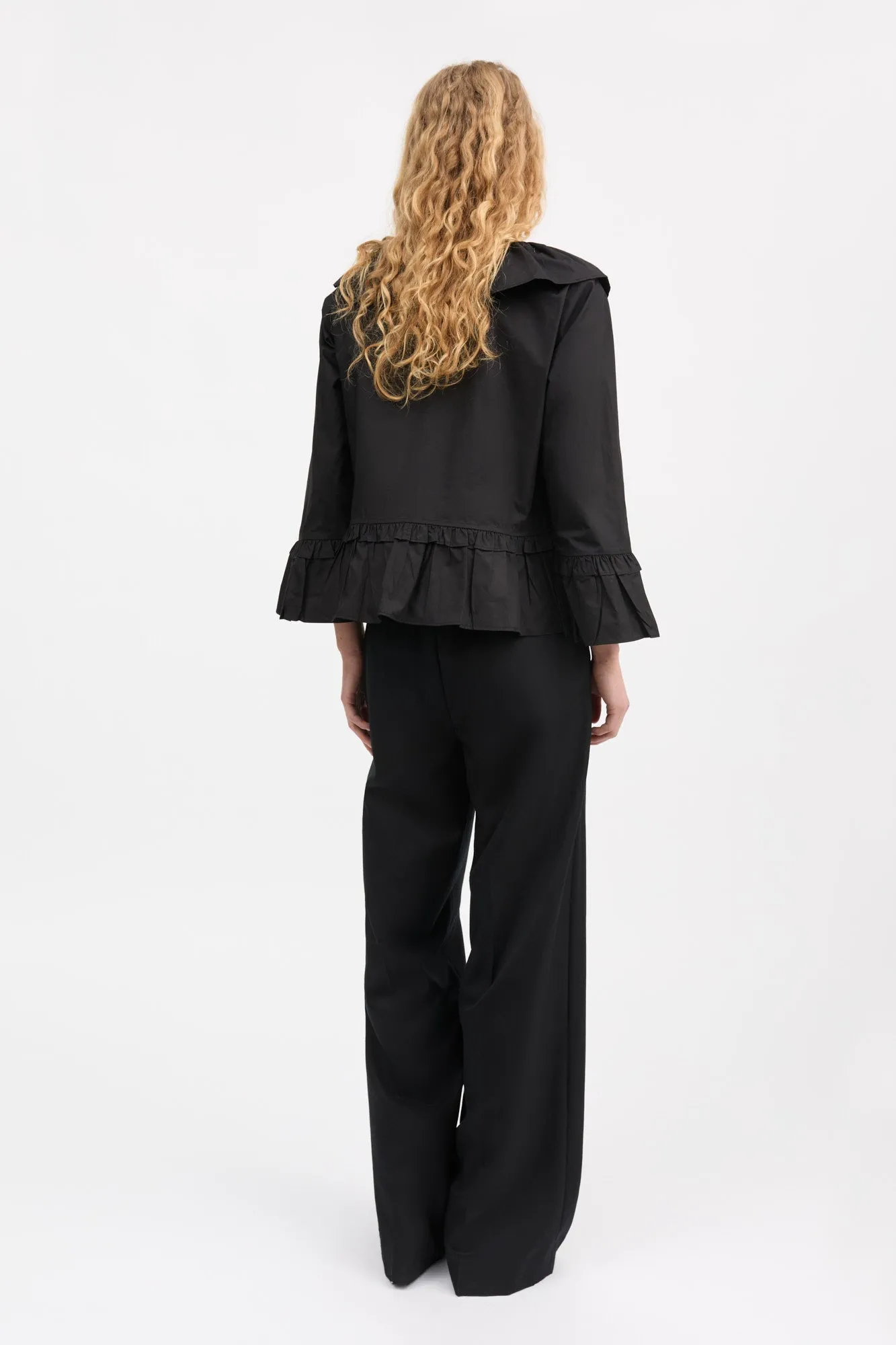 Rimini flounce blouse - Black sold by Skall Studio product image thumbnail 4