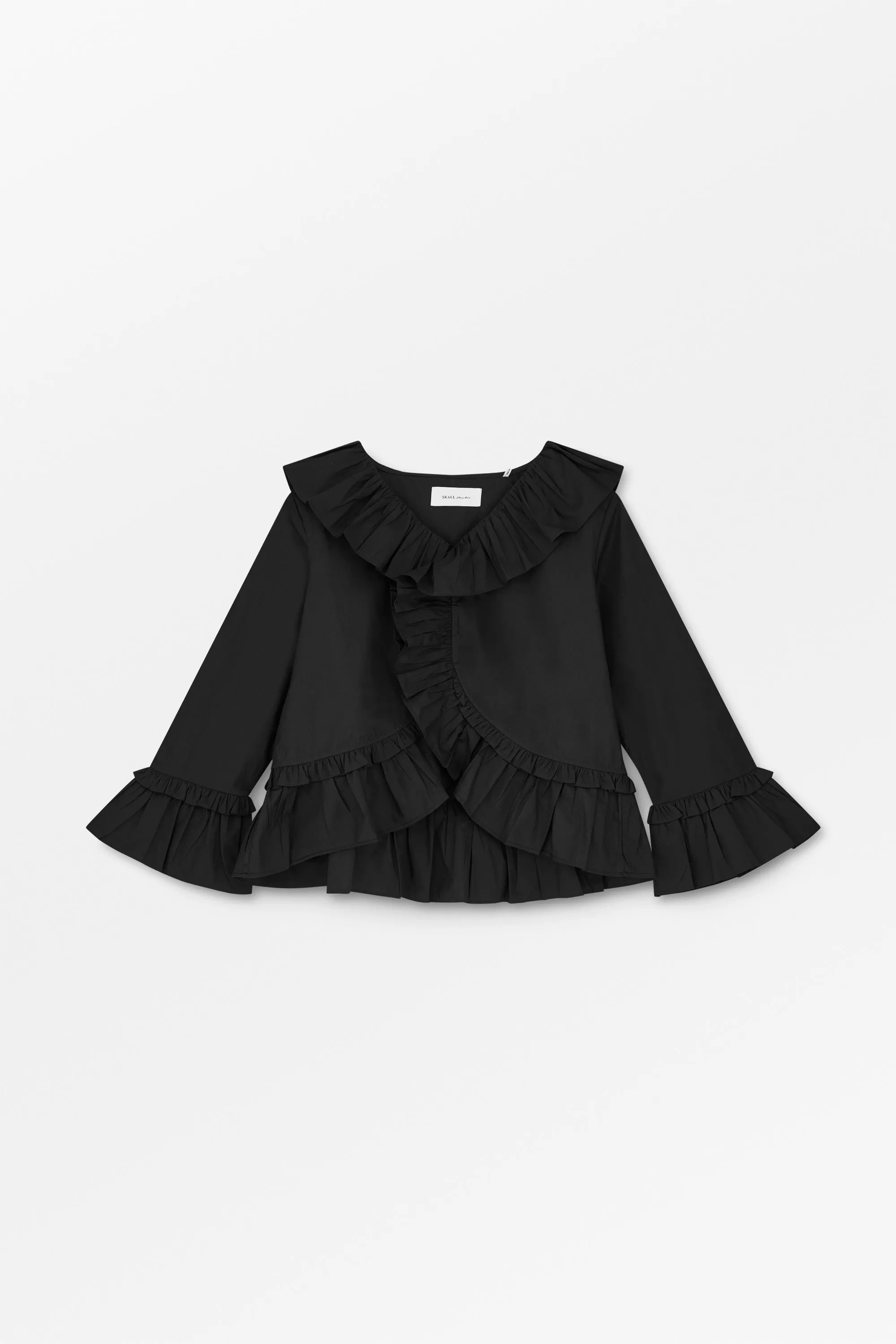 Rimini flounce blouse - Black sold by Skall Studio