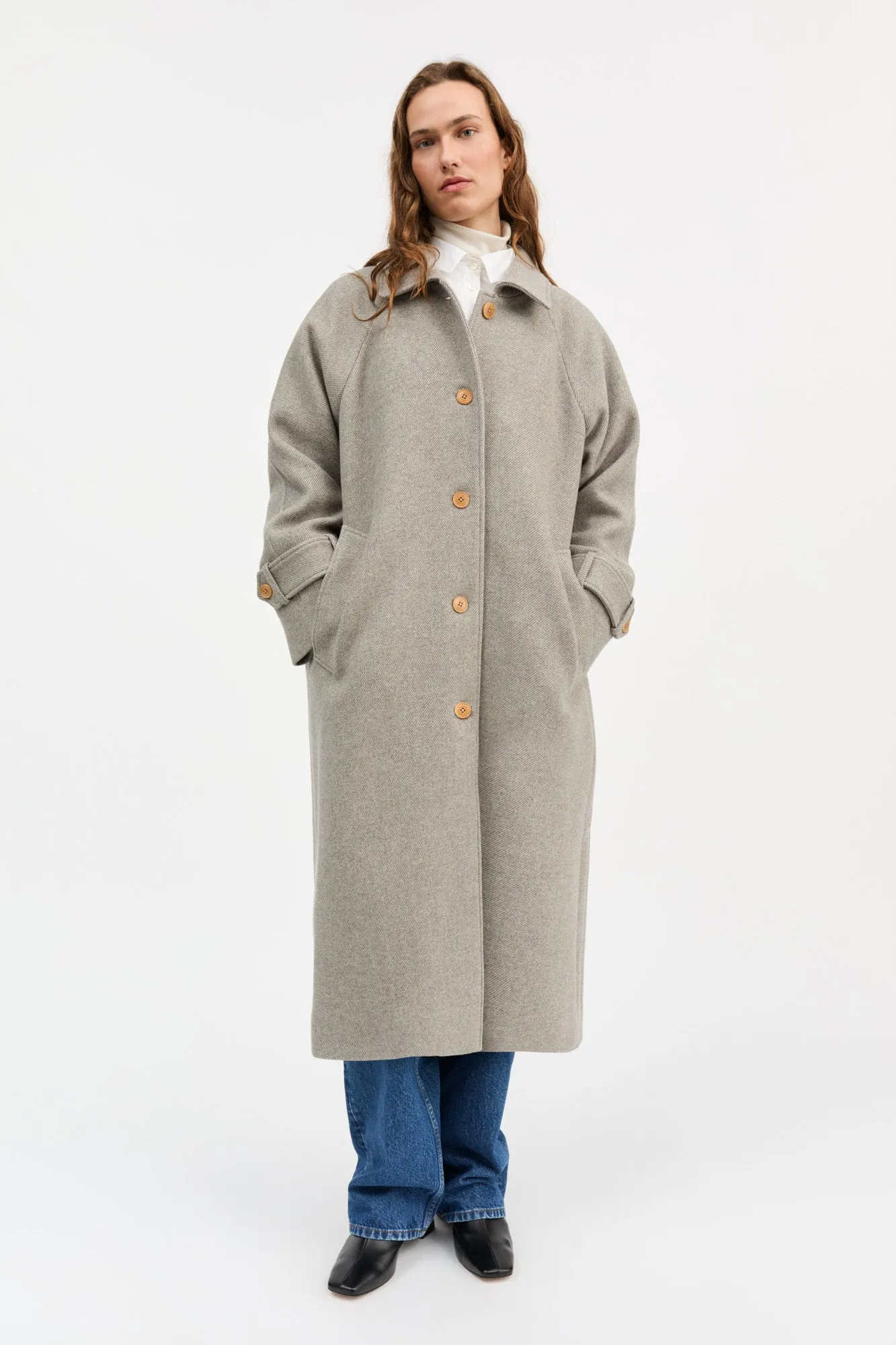 Macy coat - Warm grey twill sold by Skall Studio product image thumbnail 2