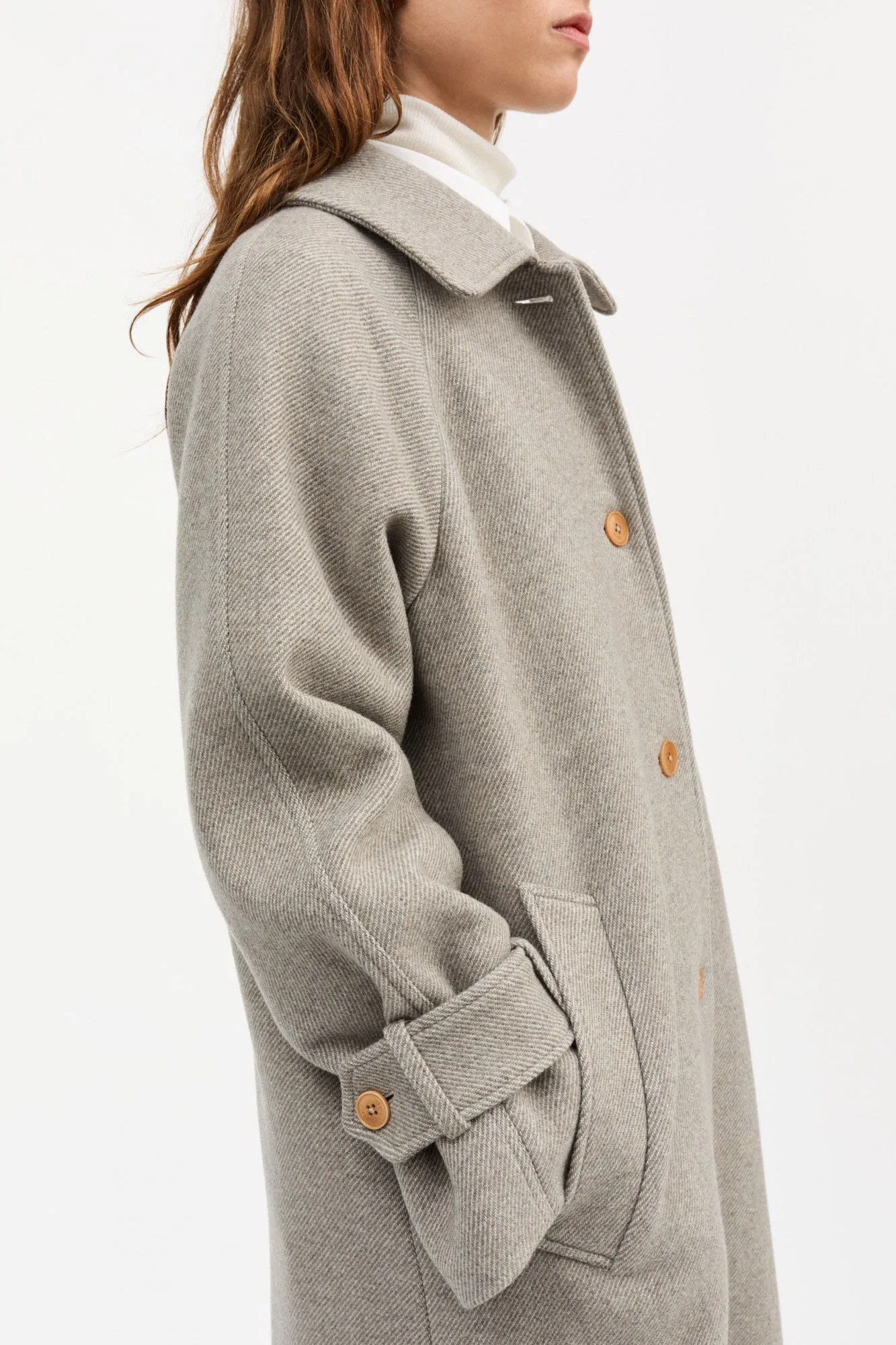 Macy coat - Warm grey twill sold by Skall Studio product image thumbnail 3