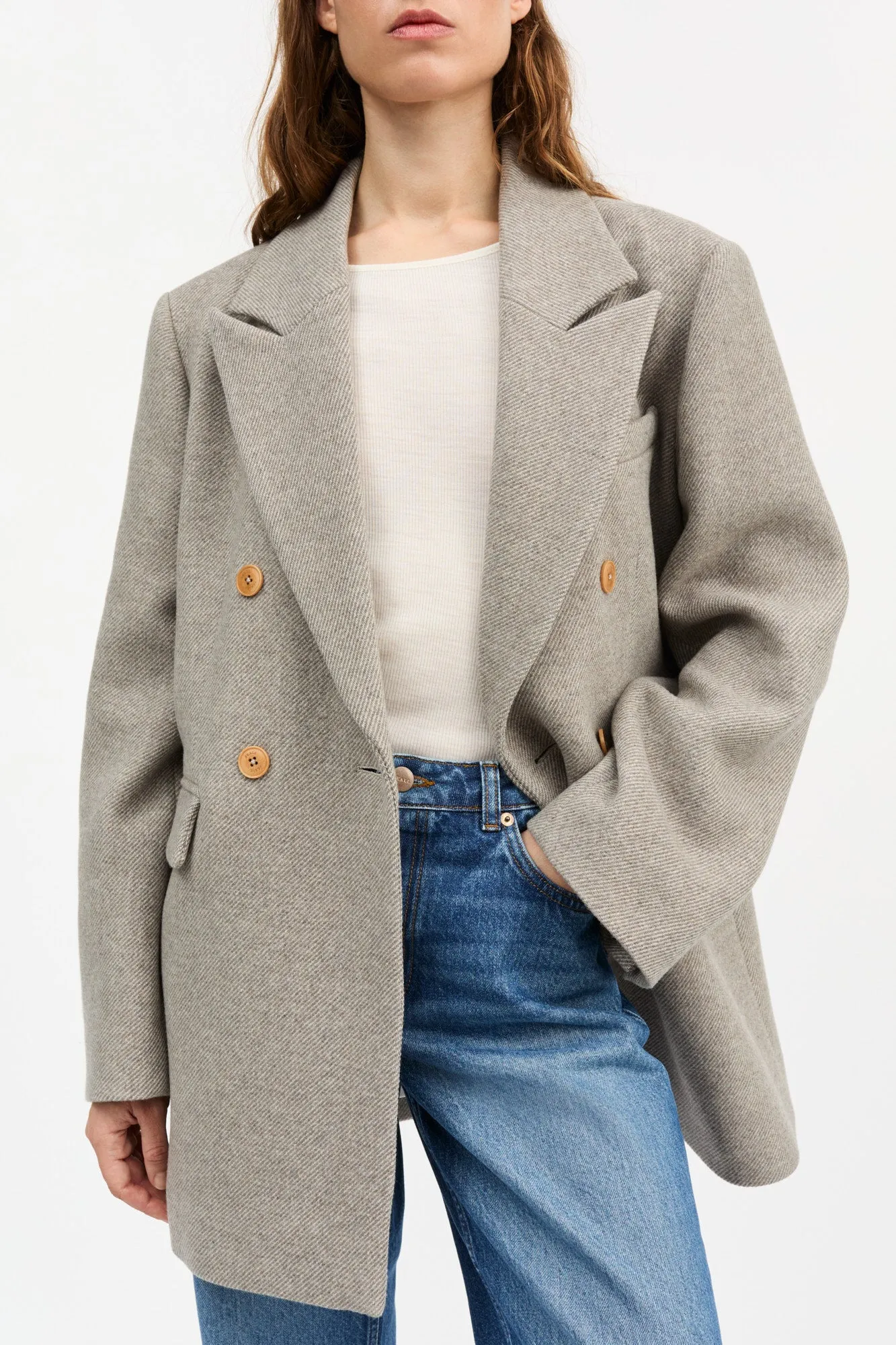Mick blazer - Warm grey twill sold by Skall Studio product image thumbnail 2