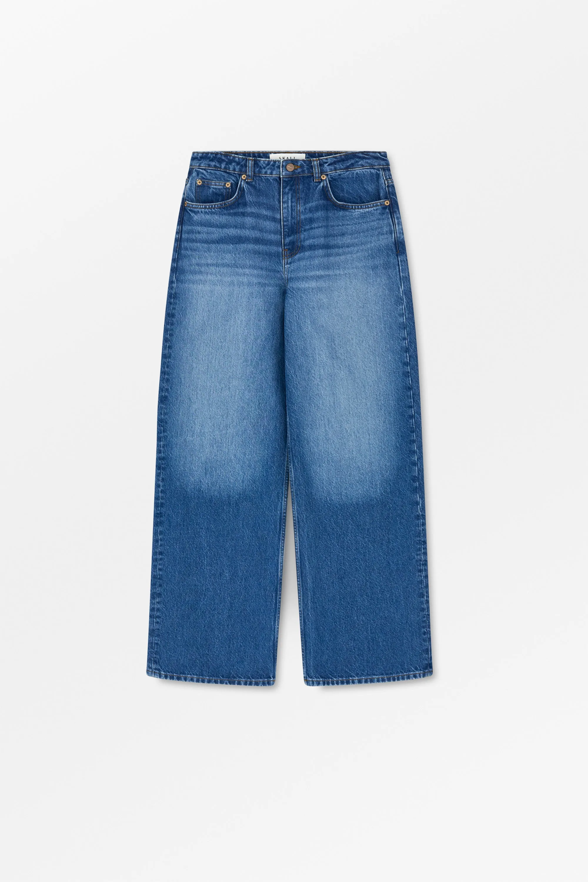 Willow wide jeans - Vintage washed blue sold by Skall Studio
