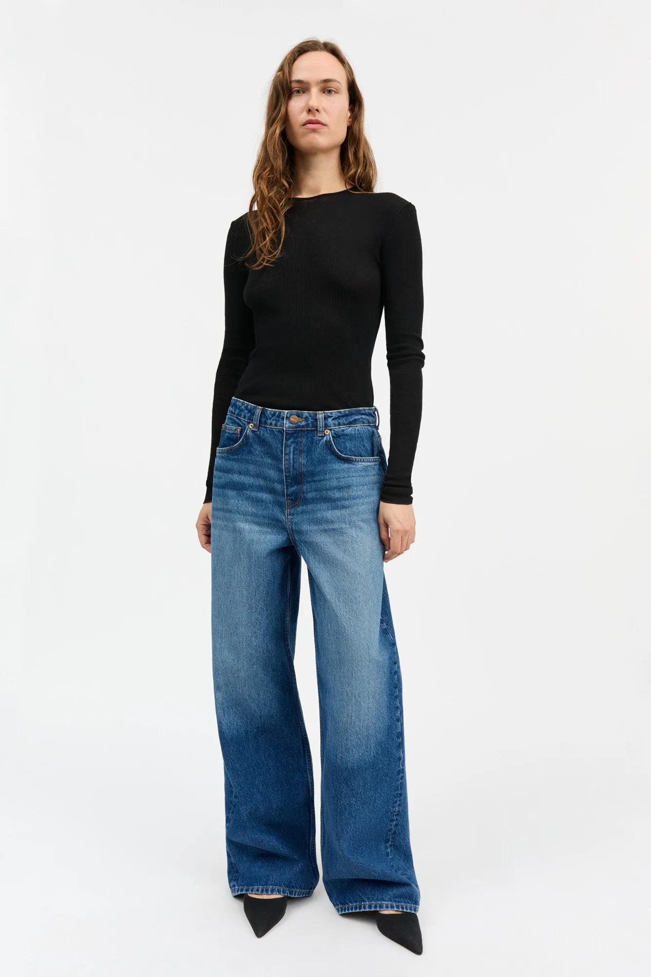 Willow wide jeans - Vintage washed blue sold by Skall Studio product image thumbnail 2
