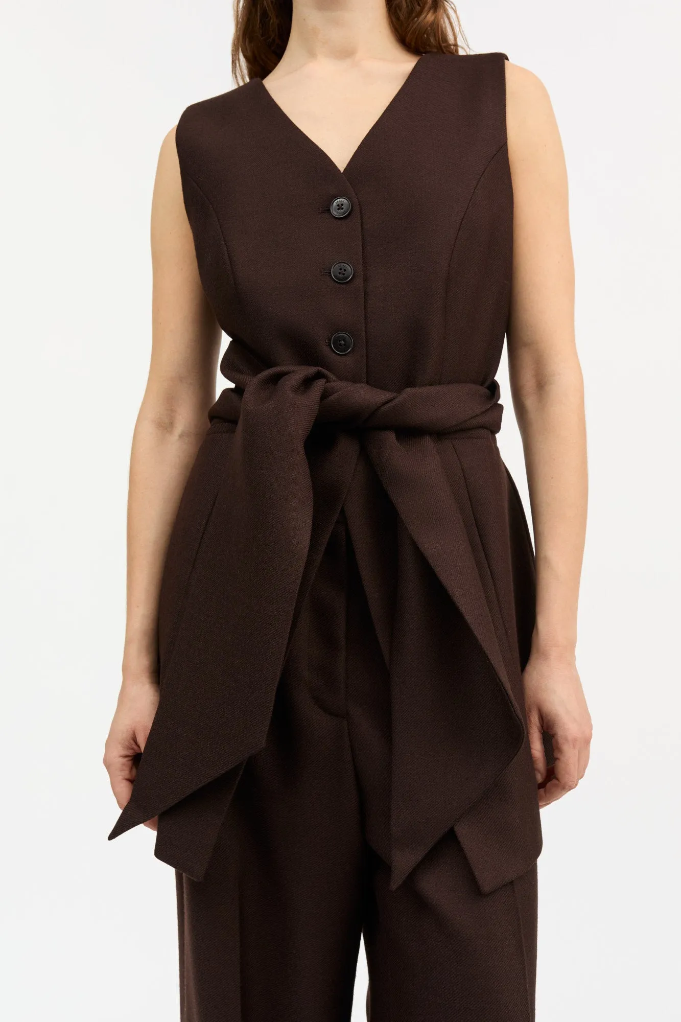 Erin waistcoat - Dark brown sold by Skall Studio product image thumbnail 3