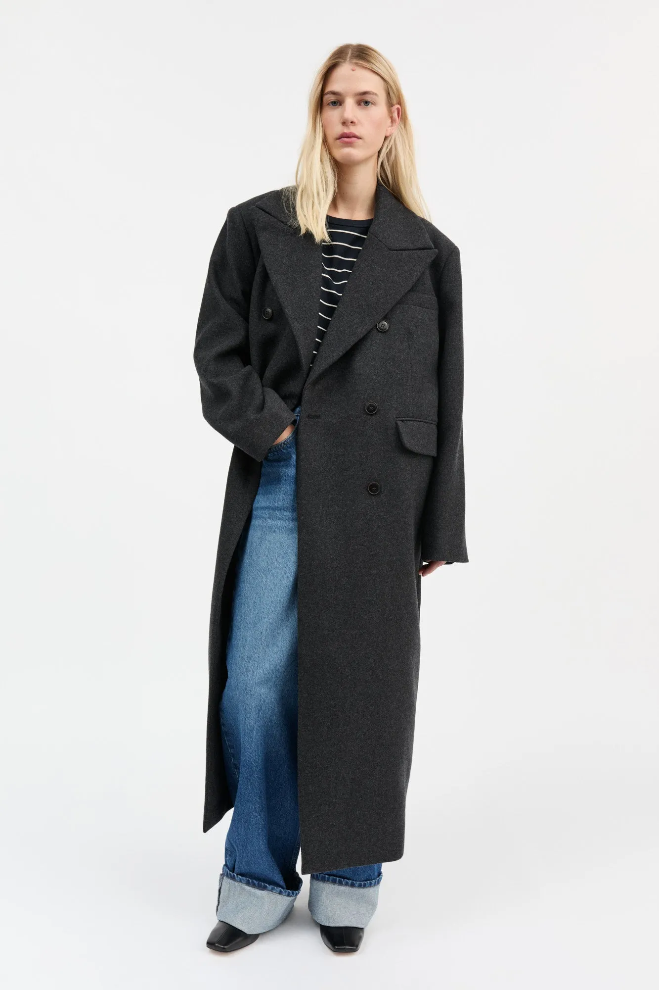 David coat - Dark Grey Melange sold by Skall Studio product image thumbnail 2