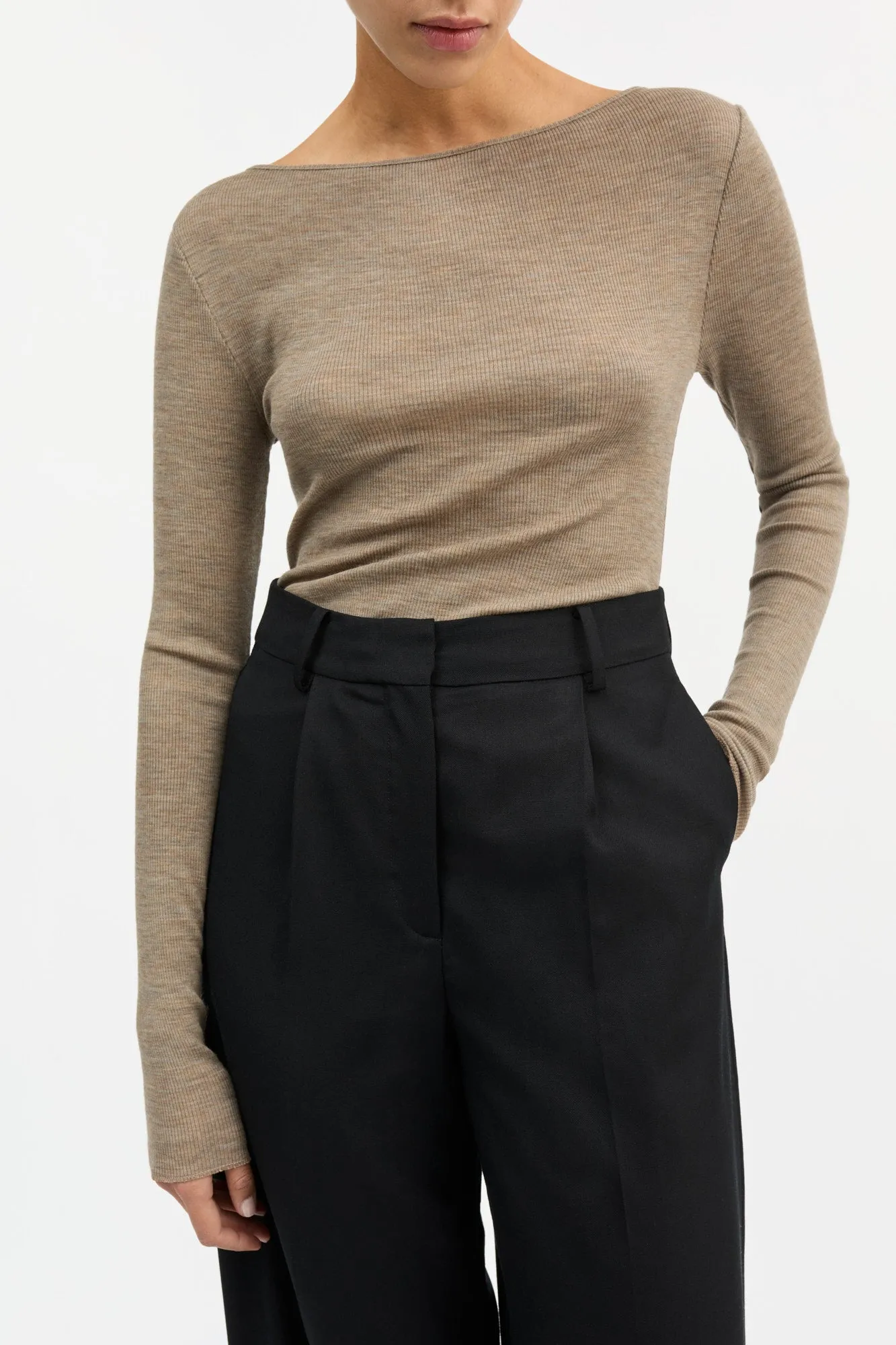 Amy wide neck blouse - Brown sold by Skall Studio product image thumbnail 2