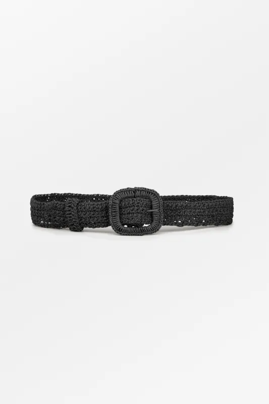 Carla straw belt - Black made by Skall Studio