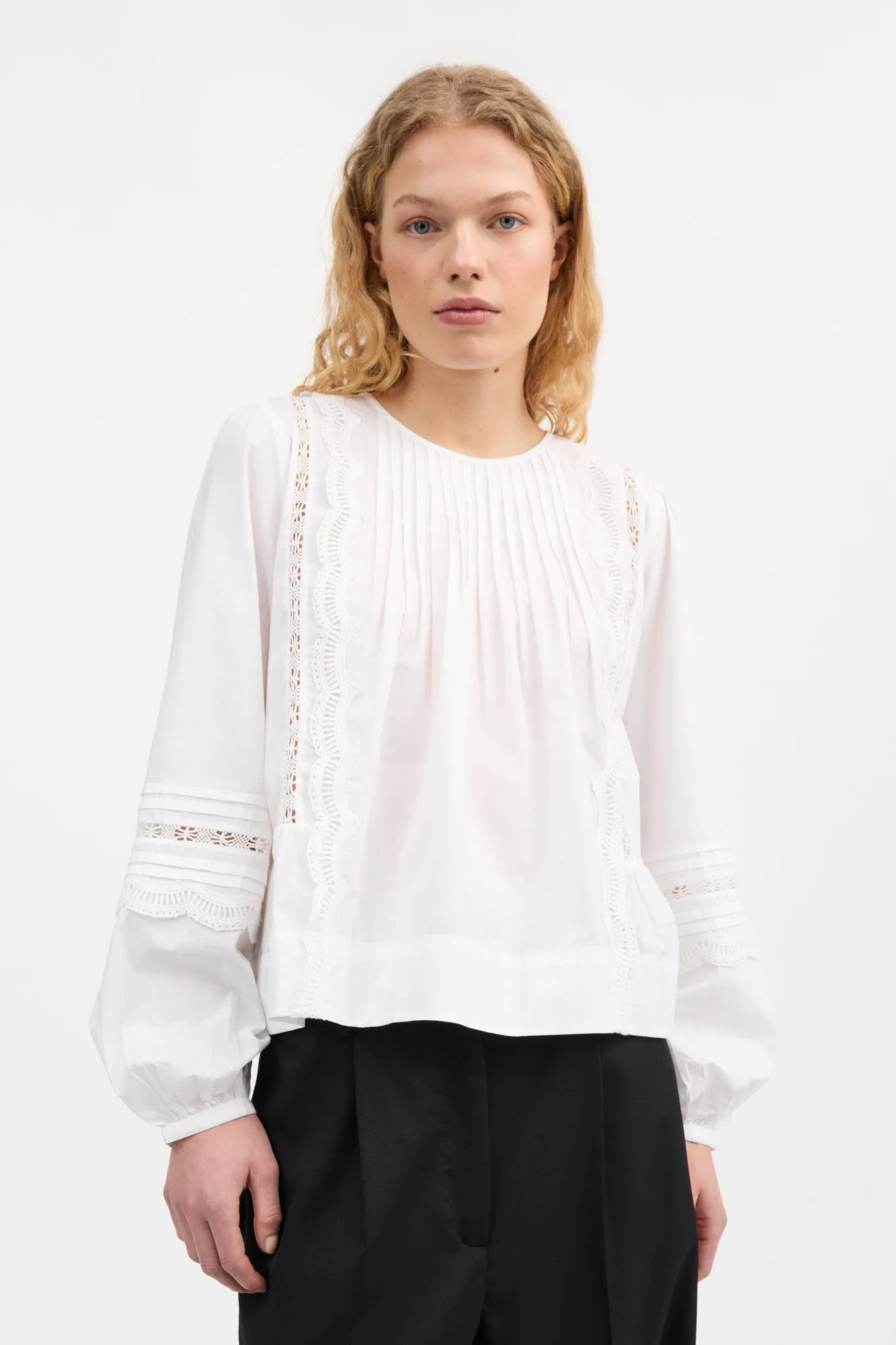 Leaf blouse - Optic white sold by Skall Studio product image thumbnail 2