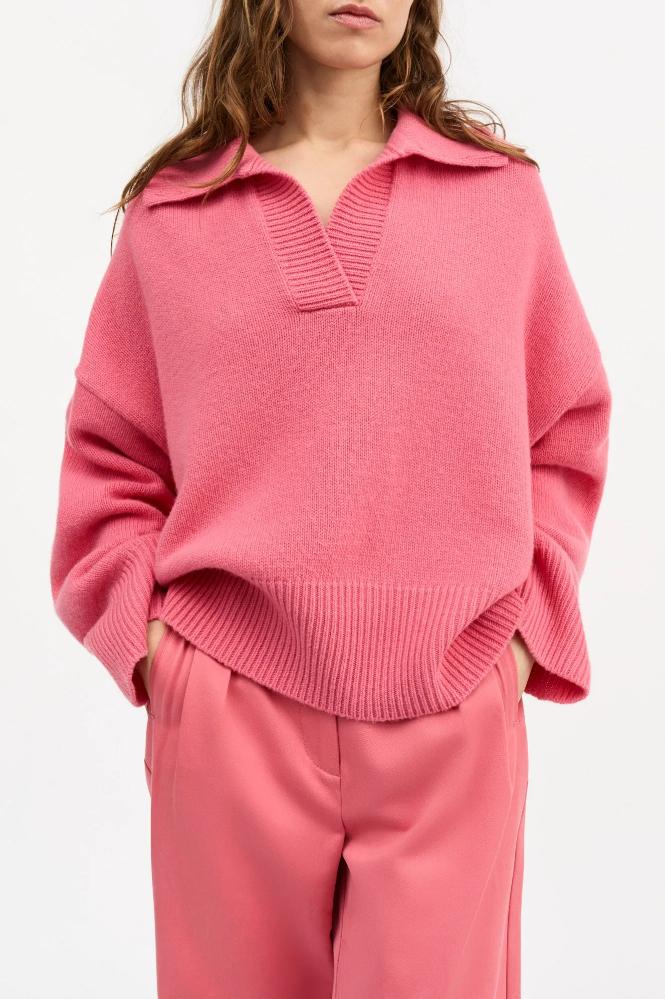 Dean V-neck jumper - Hot pink sold by Skall Studio product image thumbnail 2