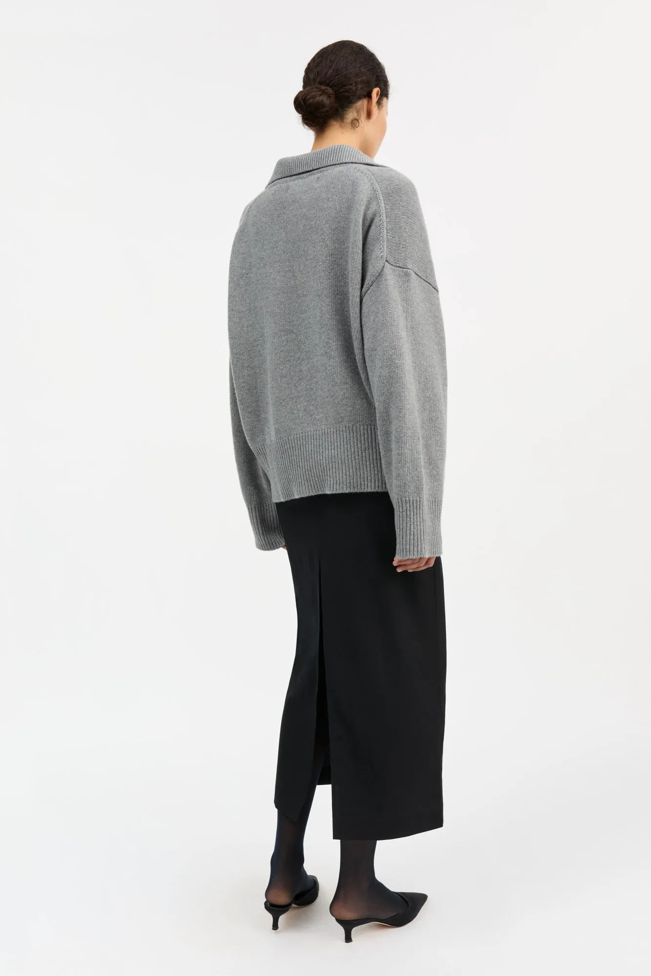 Dean V-neck jumper - Grey melange sold by Skall Studio product image thumbnail 4