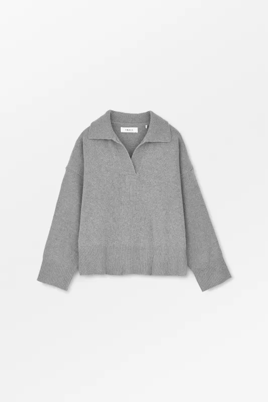 Dean V-neck jumper - Grey melange made by Skall Studio