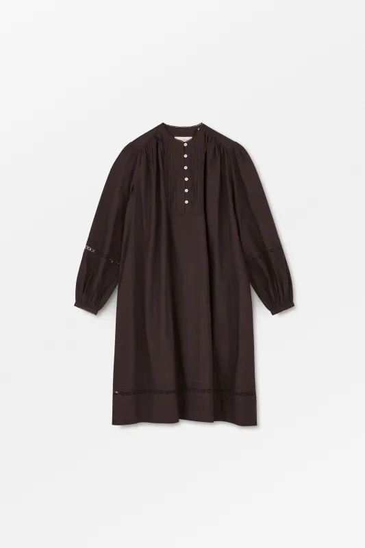 Leaf shirtdress - Dark brown made by Skall Studio