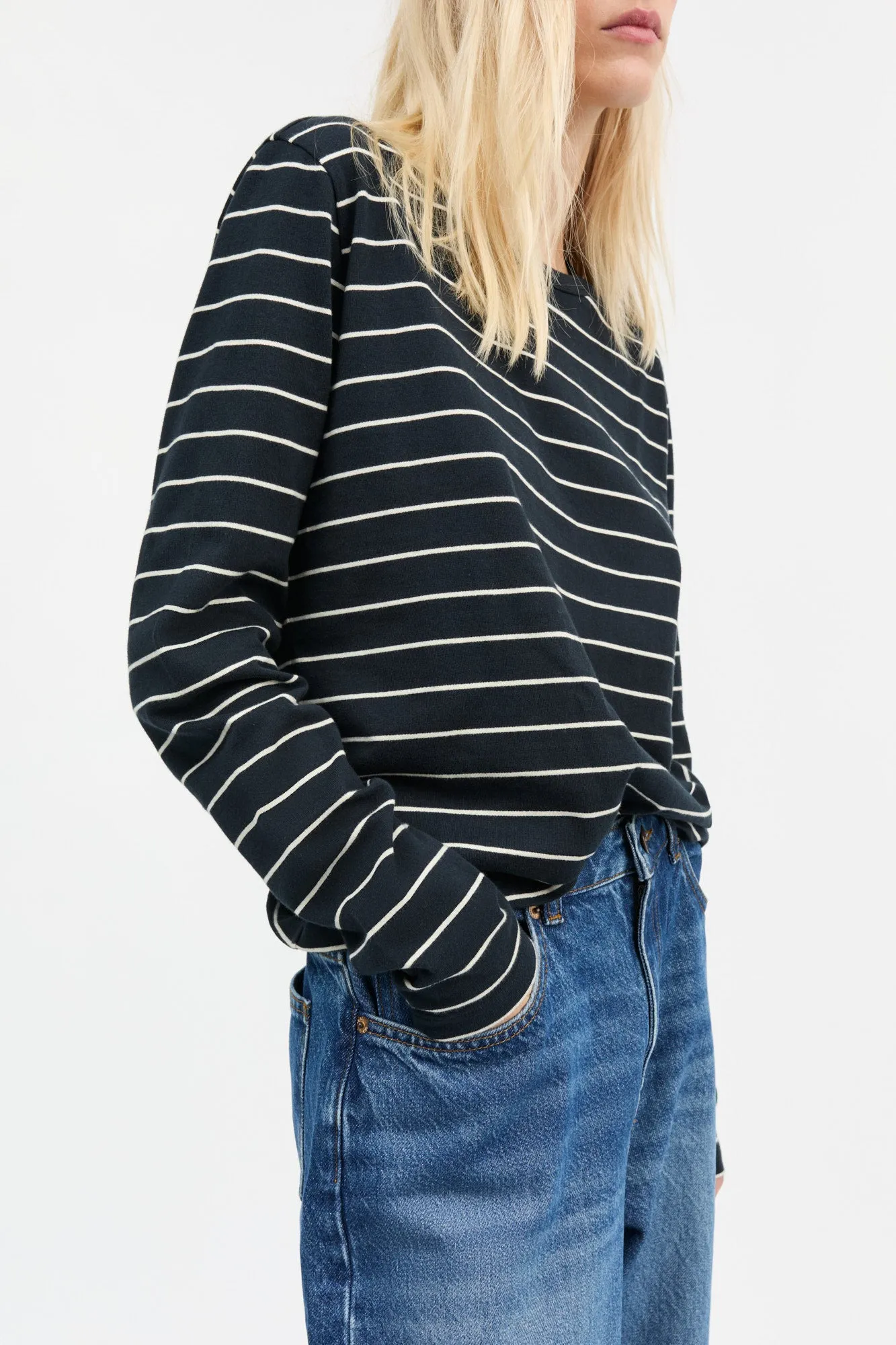Loui blouse - Navy/White stripe sold by Skall Studio product image thumbnail 2