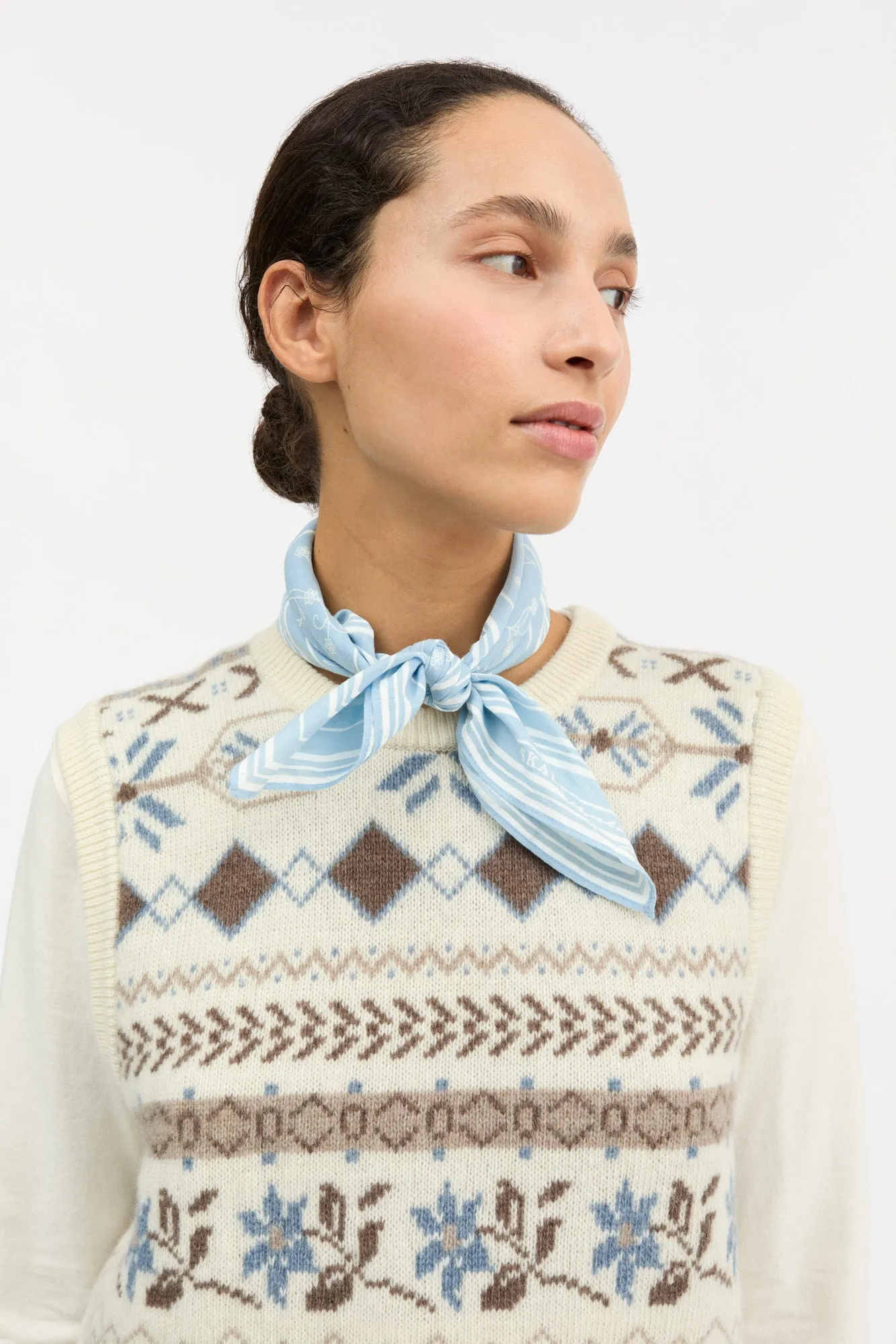 Skall classic scarf 55x55 - Sky blue sold by Skall Studio product image thumbnail 2