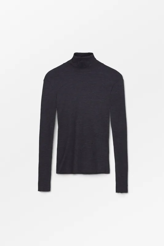 Amy T-neck - Dark Grey Melange made by Skall Studio