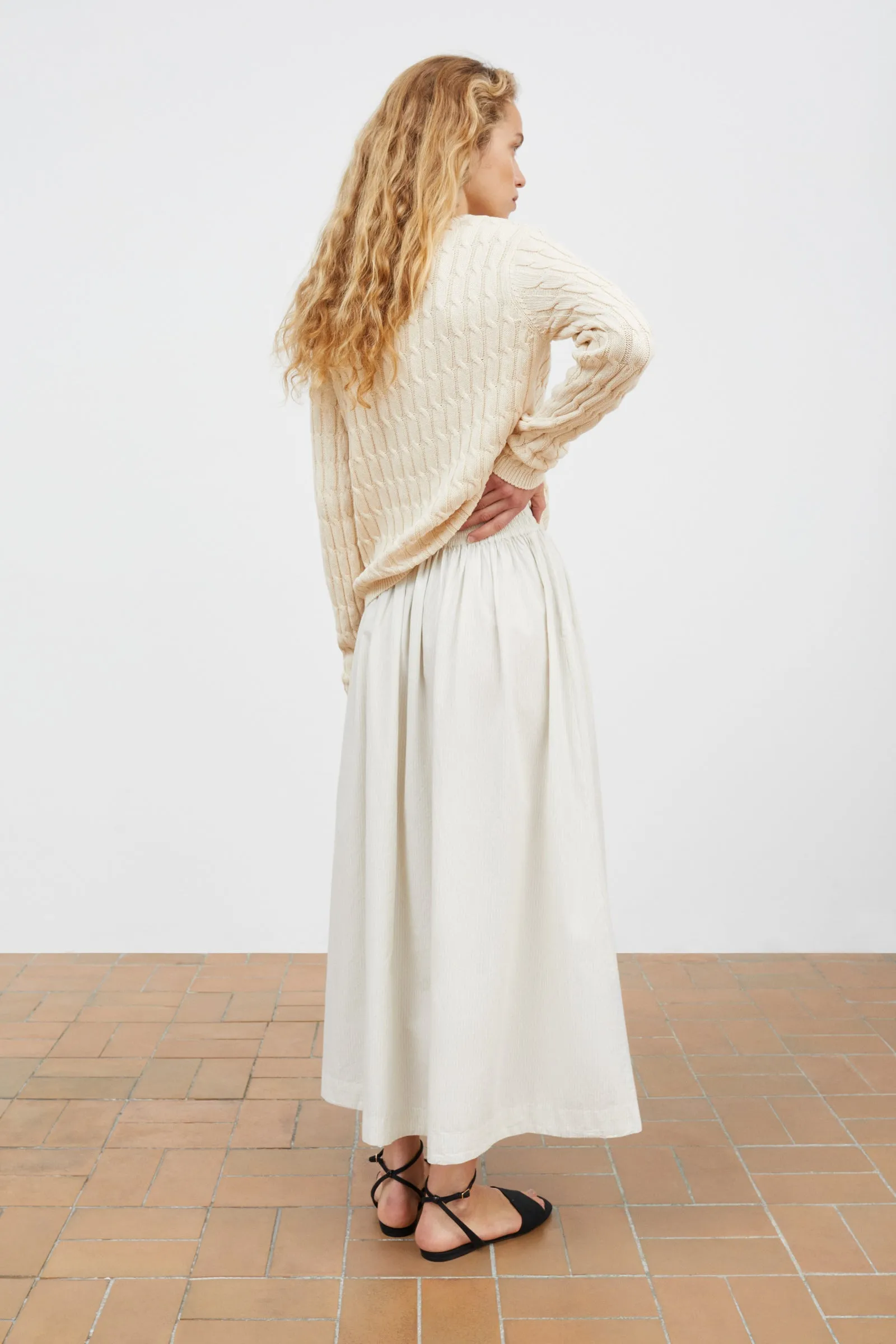 Dagny skirt - Light blue/White stripe sold by Skall Studio product image thumbnail 4