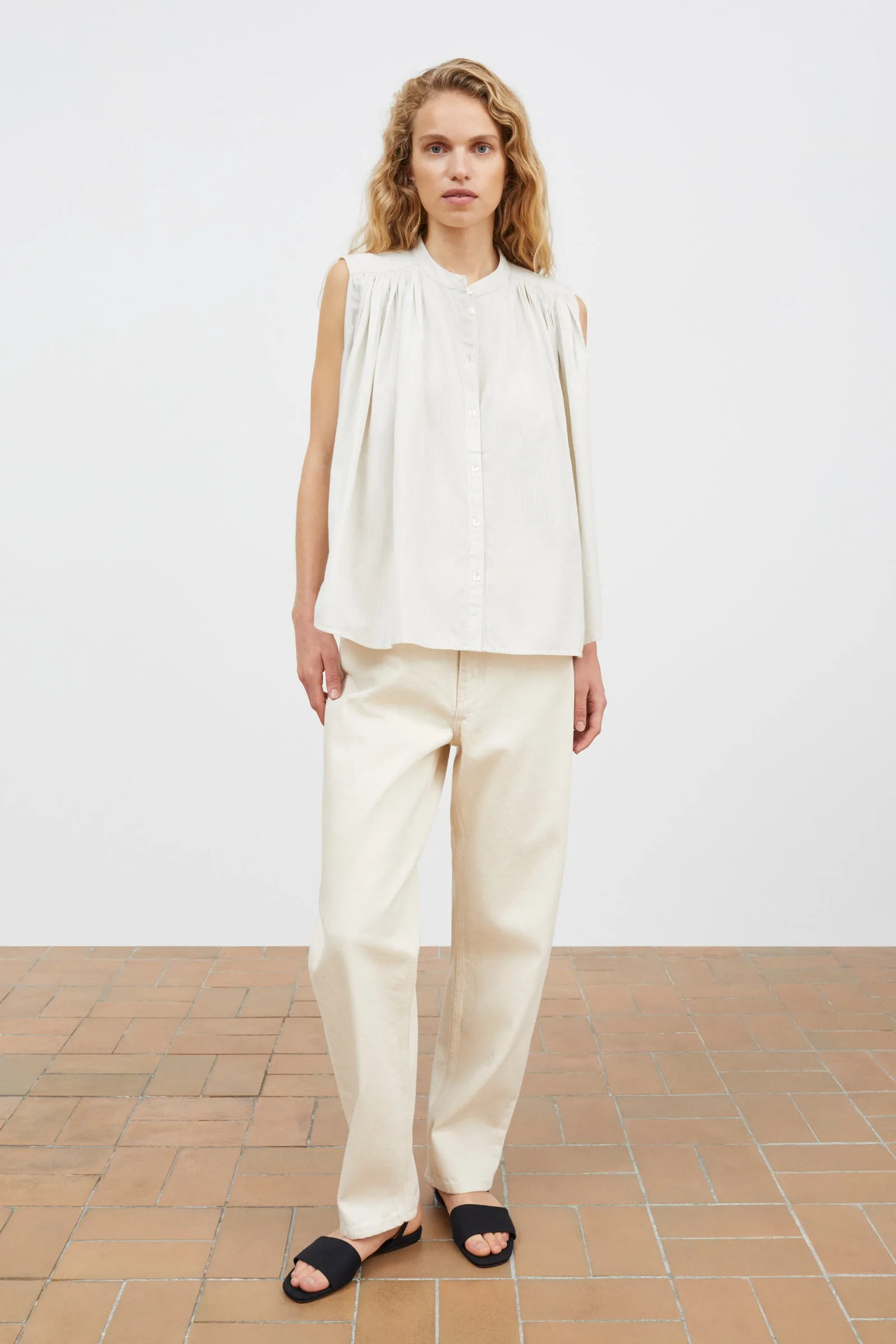 Louise top - Light blue/White stripe sold by Skall Studio product image thumbnail 2