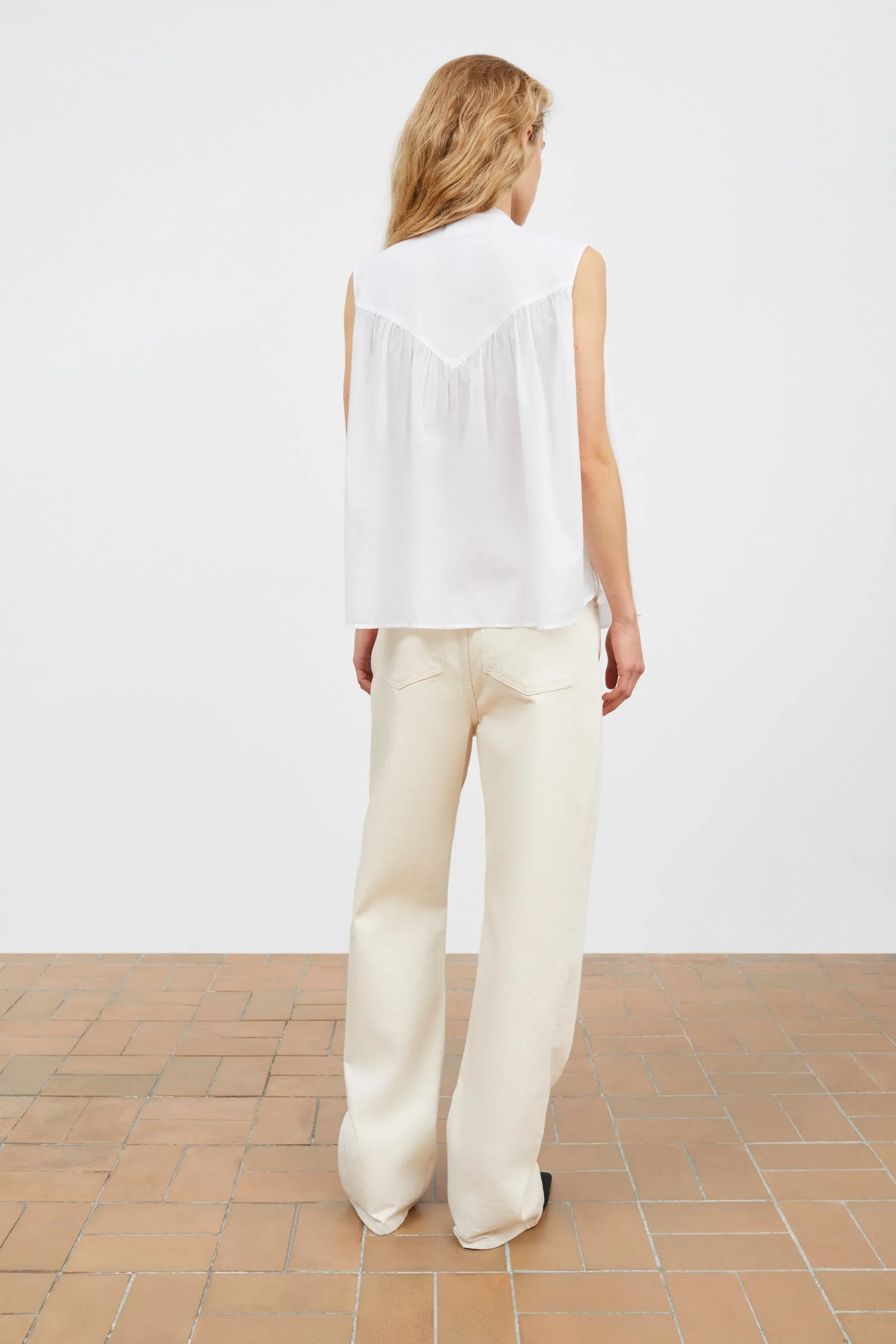 Louise top - Optic white sold by Skall Studio product image thumbnail 4