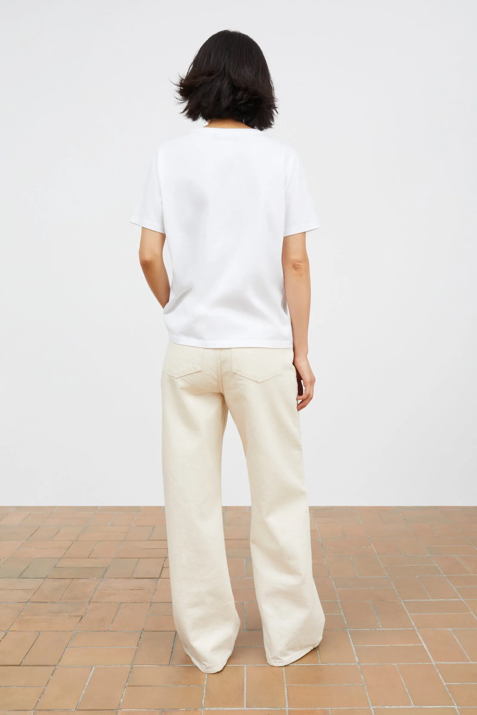 Willow wide jeans - Ecru sold by Skall Studio product image thumbnail 4