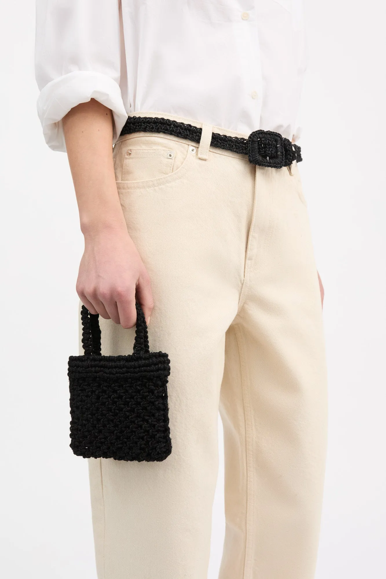 Nola micro straw bag - Black sold by Skall Studio product image thumbnail 2