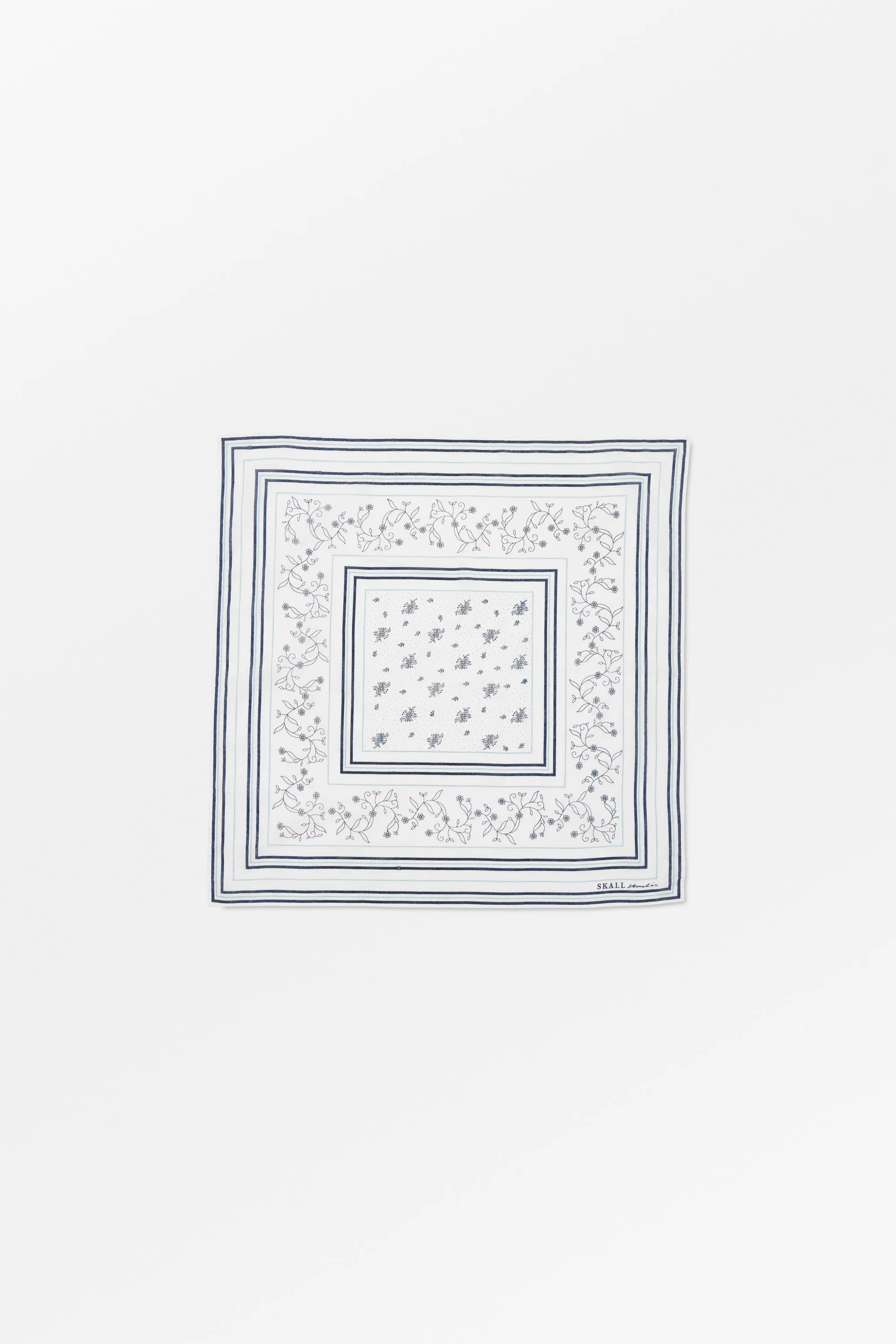 Skall classic scarf 55x55 - Light cream/Blue sold by Skall Studio