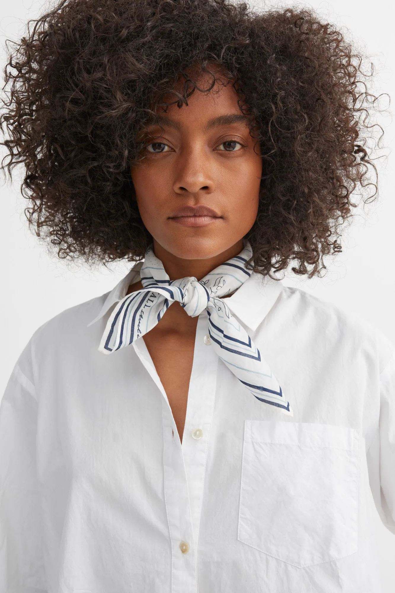 Skall classic scarf 55x55 - Light cream/Blue sold by Skall Studio product image thumbnail 2
