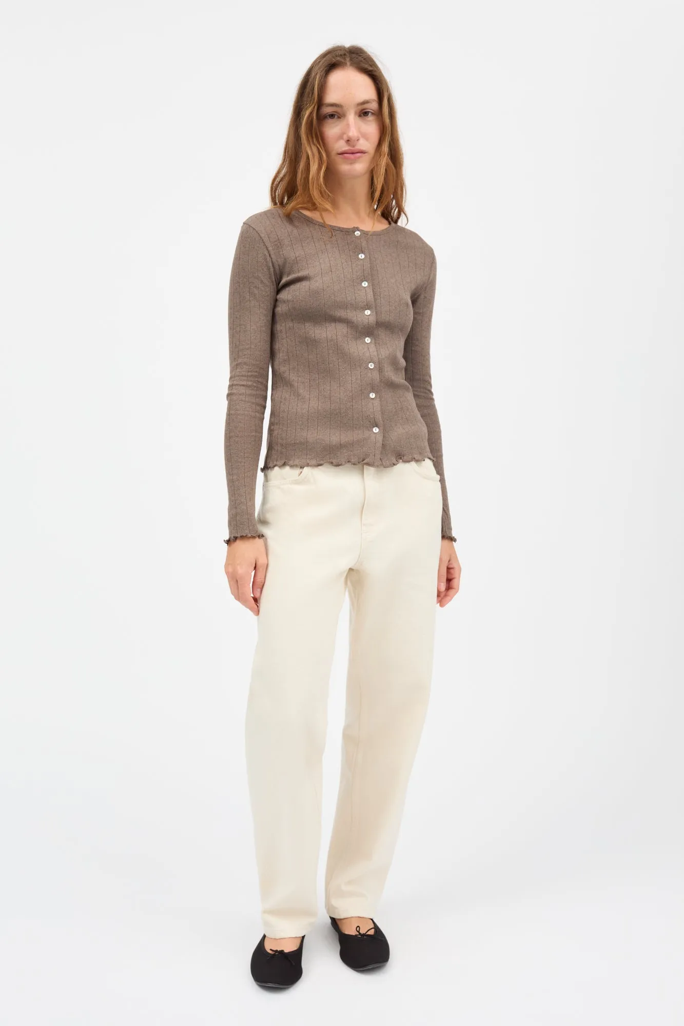 Edie cardigan - Brown mélange sold by Skall Studio product image thumbnail 3