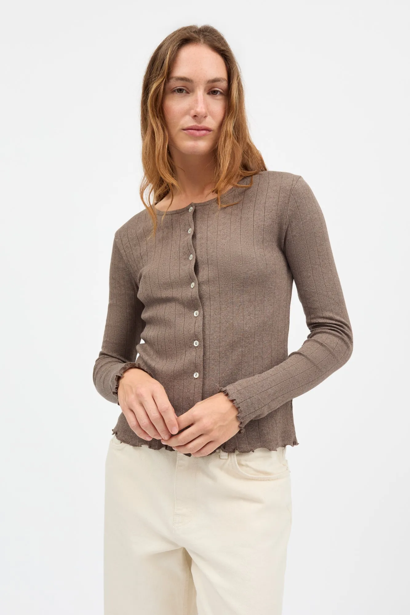 Edie cardigan - Brown mélange sold by Skall Studio product image thumbnail 2