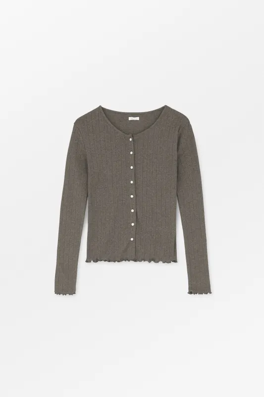 Edie cardigan - Brown mélange made by Skall Studio