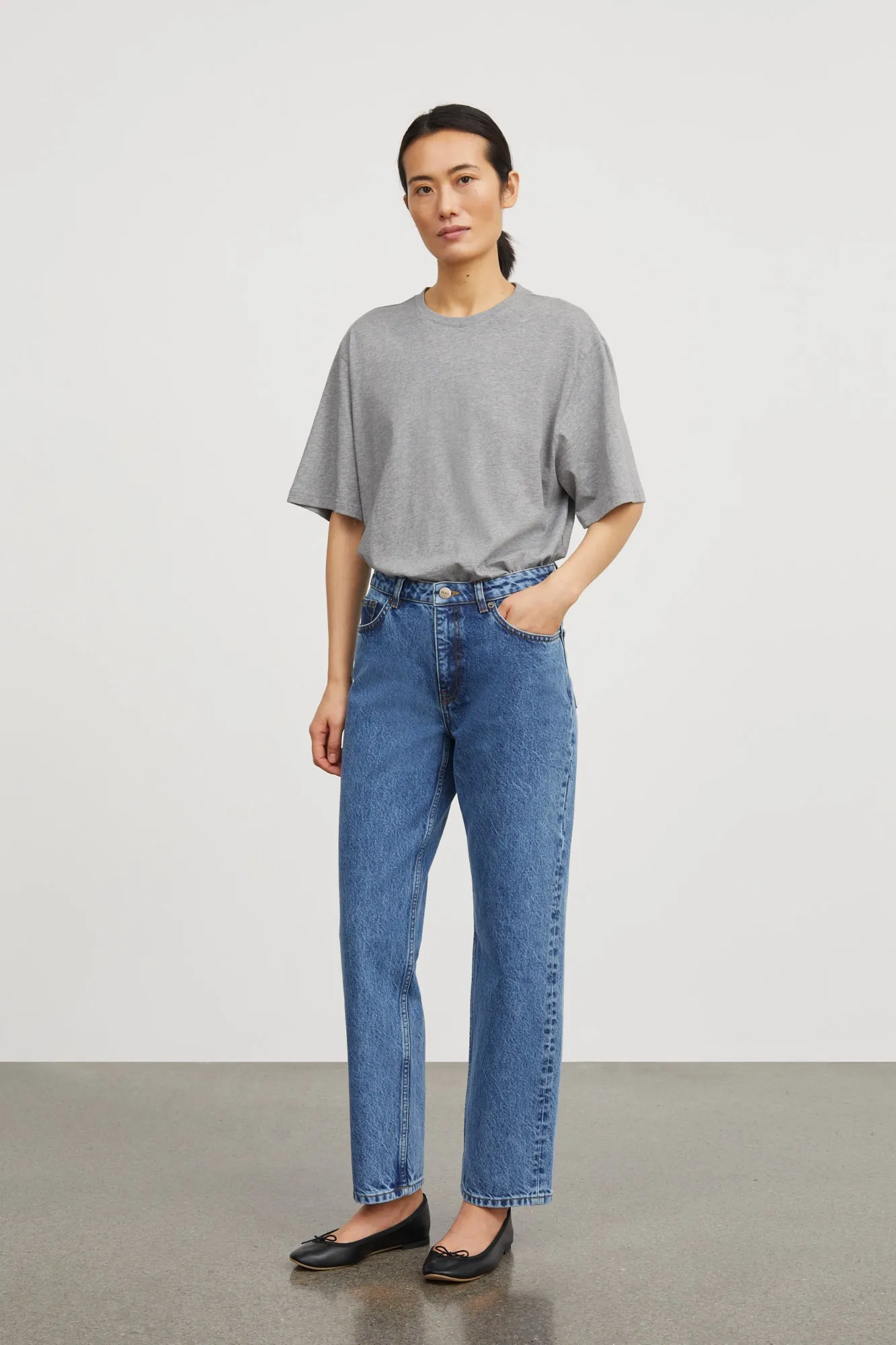 Andy oversize tee - Mid grey mélange sold by Skall Studio product image thumbnail 3