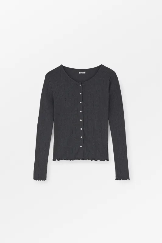 Edie cardigan - Dark grey melange made by Skall Studio