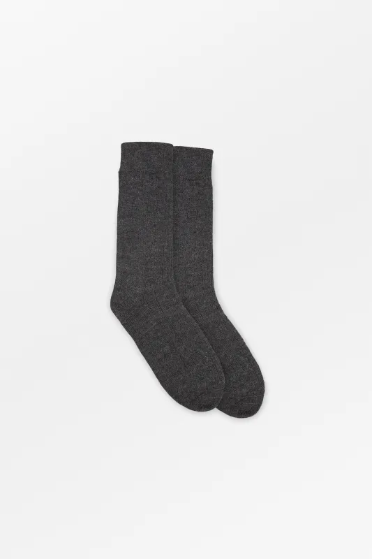 Noa socks - Dark Grey Melange made by Skall Studio