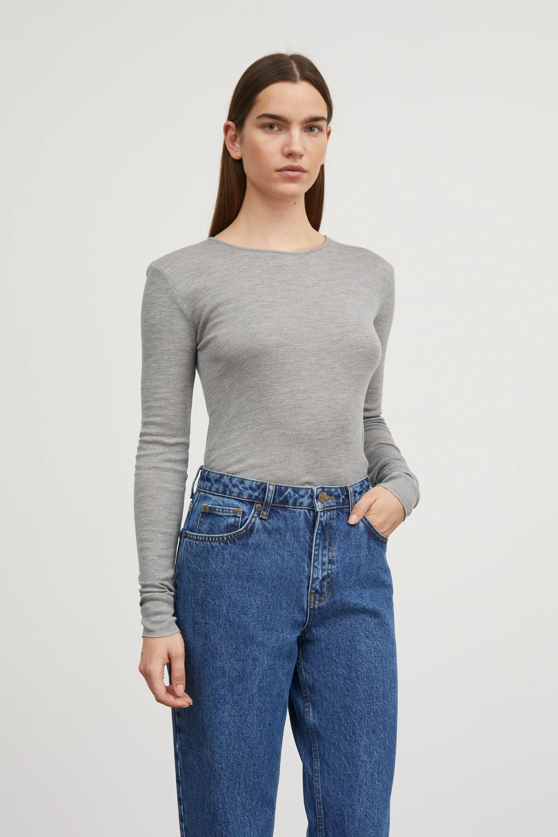 Amy Blouse - Grey melange sold by Skall Studio product image thumbnail 2