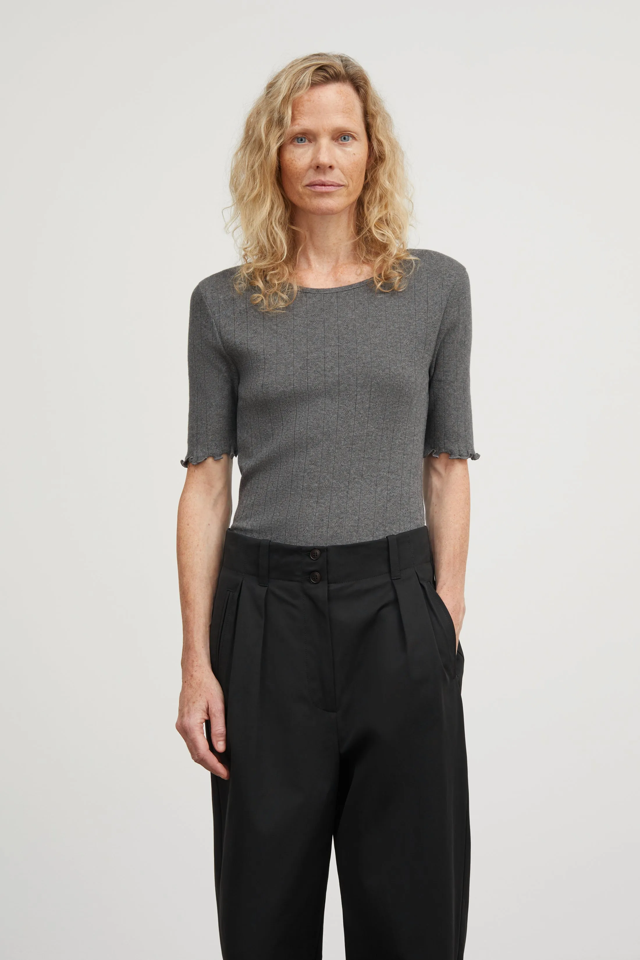 Edie tee - Dark grey melange sold by Skall Studio product image thumbnail 2