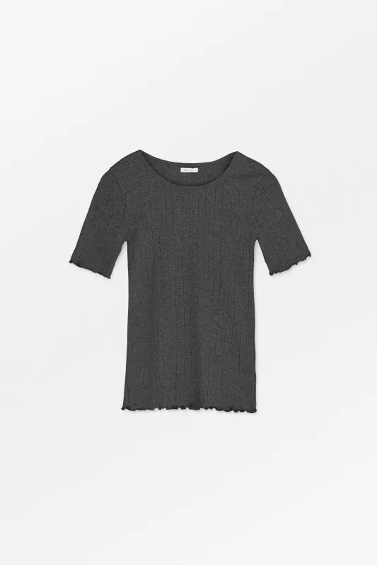 Edie tee - Dark grey melange made by Skall Studio