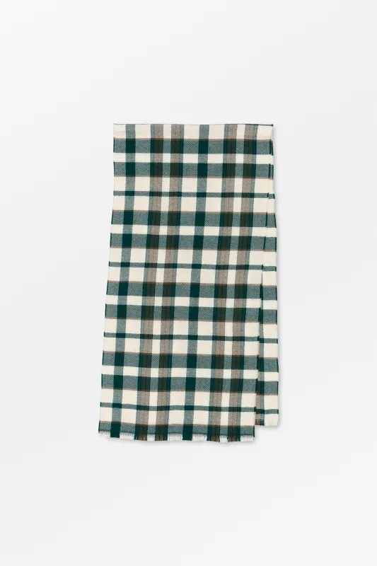 Nadelle scarf - Pine green/Beige check made by Skall Studio
