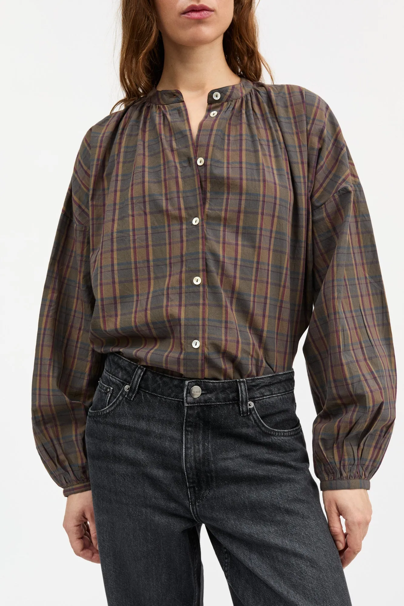 CIlla shirt - Green/Red check sold by Skall Studio product image thumbnail 2