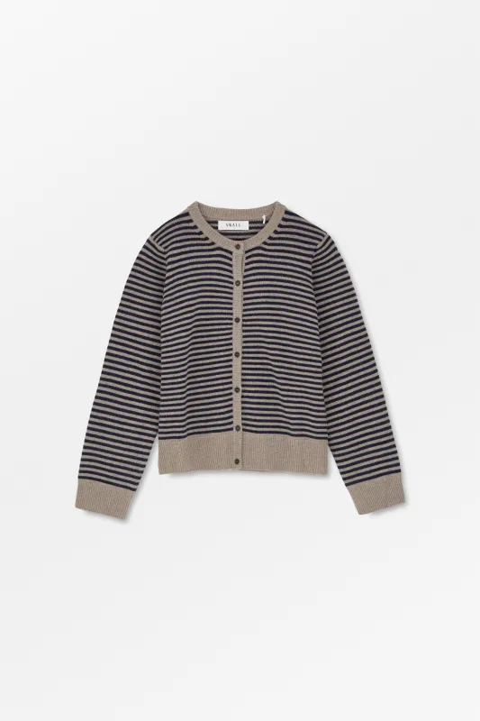 Senna cardigan - Brown/Navy stripe made by Skall Studio