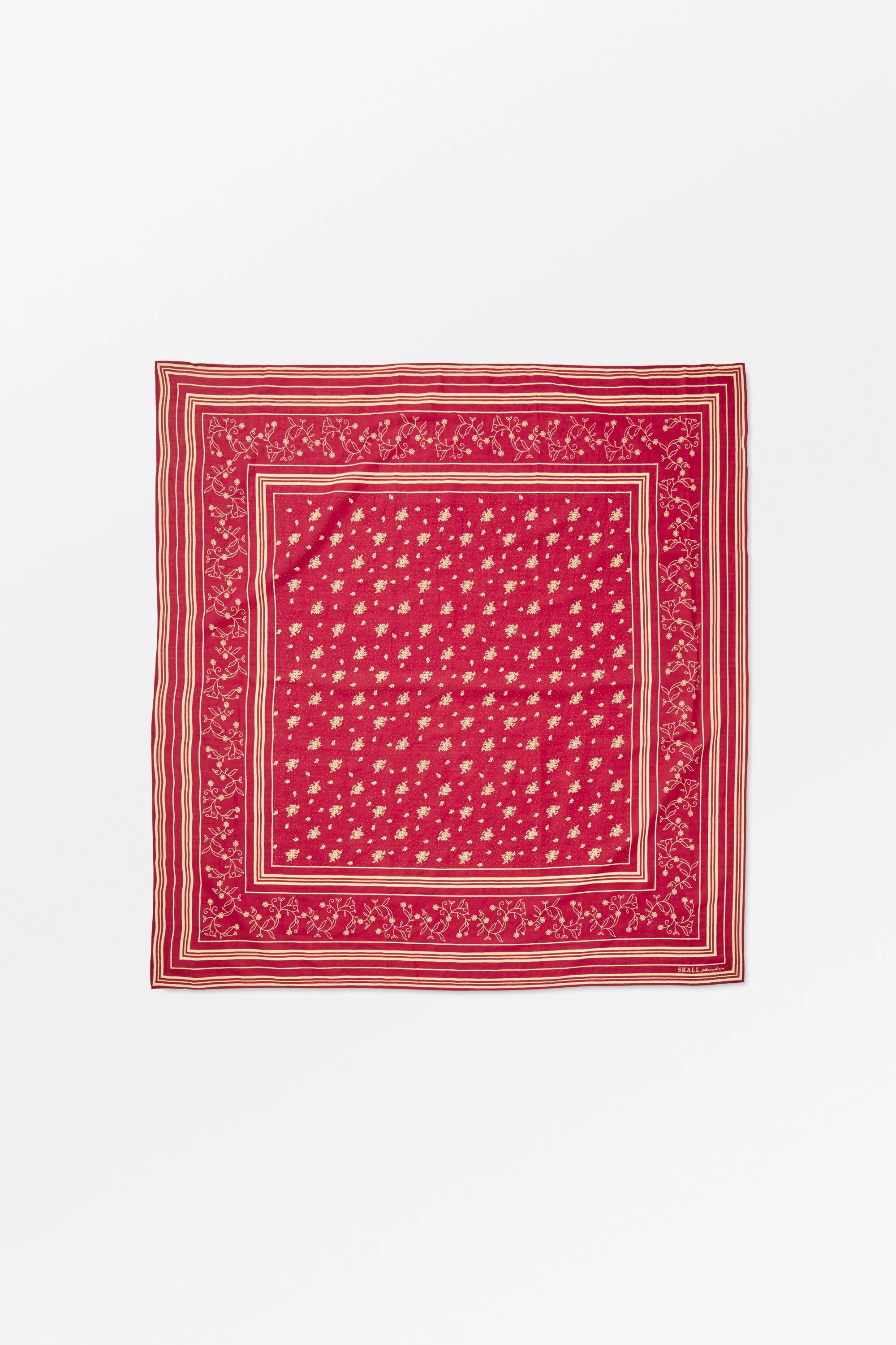 Skall classic scarf 90x90 - Fiery red/Light cream sold by Skall Studio