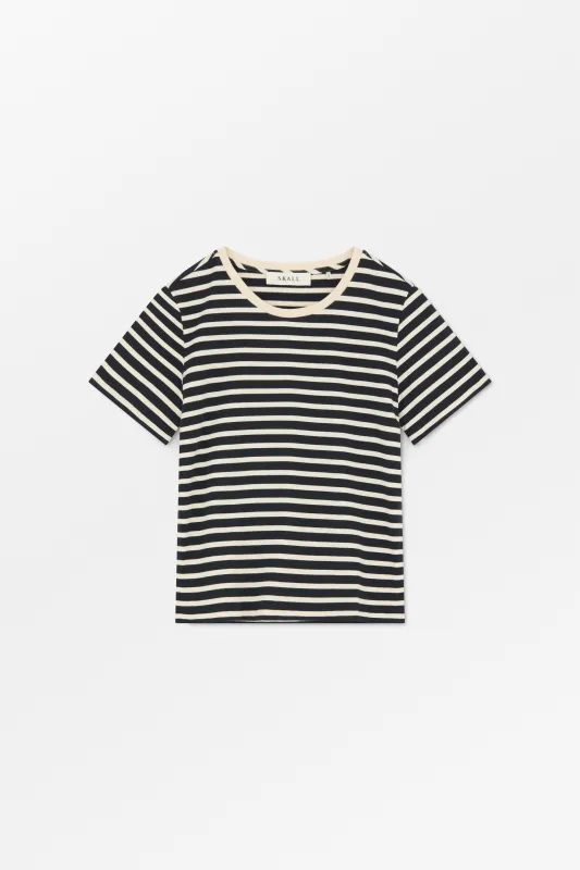 Marron regular tee - Navy/Off white stripe made by Skall Studio
